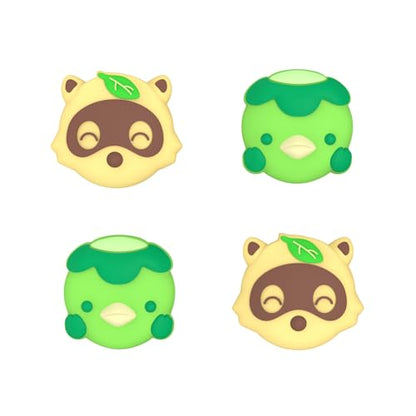 PlayVital Cute Thumb Grip Caps for Nintendo Switch 2 Pro, Switch Pro Controller, Silicone Joystick Caps Cover for ps5, Edge, ps4, Xbox Series X/S, Xbox One, Elite Series 2 Controller - Tanuki & Kappa - color: Tanuki & Kappa