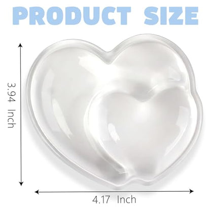 Gel Wrist Rest for Keyboard and Mouse Transparent White Heart Elbow Pad Cushion Ergonomic Cute Clear Cool Mouse Wrist Pad Silicone Non-Slip Support for Computer Gaming Home Office Hand Pillow - color: Heart White