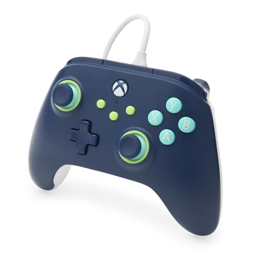 PowerA Wired Controller for Xbox Series X|S - Mariner Blue, gamepad, video game/gaming controller, works with Xbox One, Officially Licensed - style: Marine Blue