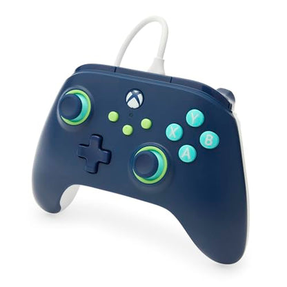 PowerA Wired Controller for Xbox Series X|S - Mariner Blue, gamepad, video game/gaming controller, works with Xbox One, Officially Licensed - style: Marine Blue