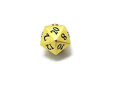 Metal D20 F Dice Critical Fail F 20 Sided Die Set DND Number Role Playing Game Dungeons and Dragons D&D Black Gunmetal Silver Red Blue Rainbow Gold Copper Purple Green Pink White (Single Dice, Gold) - color: Gold, style: Single Dice