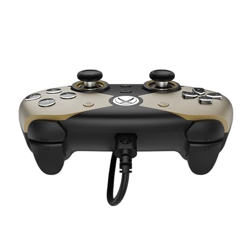 Hyperkin The Competitor Wired Controller for XBOX Series X|S, XBOX One & PC with Hall Effect Joysticks & Impulse Triggers; Symmetrical Layout & Precision D-Pad - Officially Licensed XBOX - Midas Touch - color: 골드.