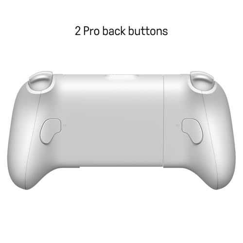 8Bitdo Ultimate Mobile Gaming Bluetooth Controller for Android Devices with Hall Effect Joysticks and Hall Triggers, Back Buttons, Mapping and Turbo Function (White)