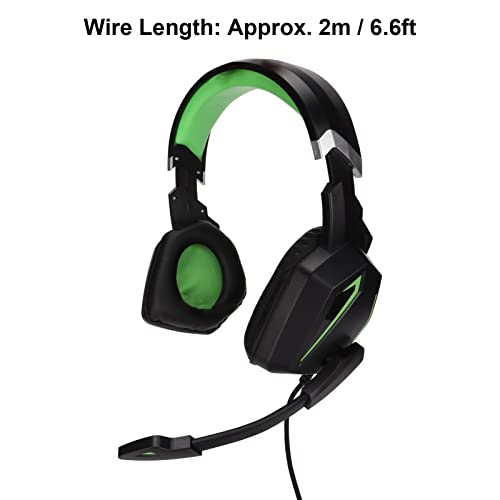 Gaming Over Ear Headset with Noise Cancelling Mic, Stereo Gaming Headphones with Volume Control, Multi Platform Compatible Headset for Switch PC, Comfortable Memory Foam C