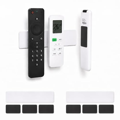 Magnetic Remote Control Holder Kit, Self-Adhesive Wall Mount Organizer for TV & AC Remotes, Flexible Magnetic Strip with Metal Plate, No-Drill, Fits Flat & Curved Surfaces (3 Pack, 3-in-1) - color: 2 Pack, 3-in-1 Kit