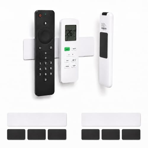 Magnetic Remote Control Holder Kit, Self-Adhesive Wall Mount Organizer for TV & AC Remotes, Flexible Magnetic Strip with Metal Plate, No-Drill, Fits Flat & Curved Surfaces (3 Pack, 3-in-1) - color: 2 Pack, 3-in-1 Kit