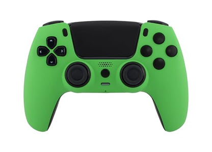 Crazy Controllerz Custom Wireless Controller for PS5 with Z-Touch™ Seamless Soft Touch Front Shell and Z-Grip™ Comfort Zones - Neon Green - color: NEON GREEN