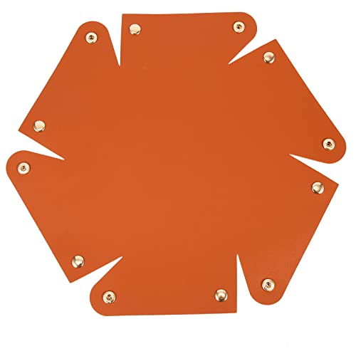 Foldable PU Leather Dice Tray for Desktop Storage Compact Dice Holder Organizer for Board Games and Tabletop RPGs - color: Brown