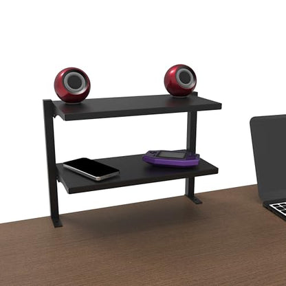 Clamp On Desk Shelf, Above or Under Office Desktop Shelves,Desk Attachment Shelf,Clip On Table Extension, Desk Extender Organizer Shelving for Gaming Organization Accessories