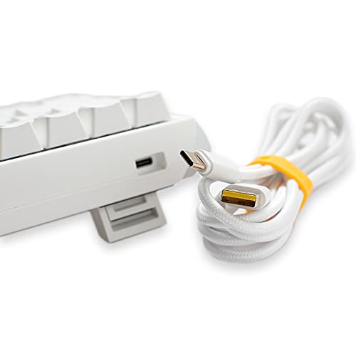 Ducky One 3 White 65% Mechanical Keyboard: Quack Mechanics Dampening, Hot-Swappable Cherry Red Switches, High-Density PBT Doubleshot Keycaps, RGB, US, White - color: Cherry MX Red