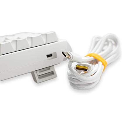 Ducky One 3 White 65% Mechanical Keyboard: Quack Mechanics Dampening, Hot-Swappable Cherry Red Switches, High-Density PBT Doubleshot Keycaps, RGB, US, White - color: Cherry MX Red