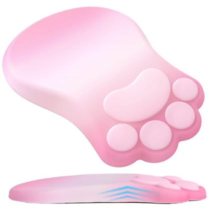 L-SPOUTTO Ergonomic Mouse Pad with Wrist Rest,Pink Mouse Pad Wrist Support | Cute Cat Paw Comfortable Massage Design,Computer Pain Relief Mousepad with Non-Slip Base for Desk Laptop Gaming,Gradient Pink - color: Gradient Pink
