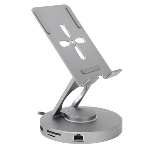 Sorandy USB C Hub Tablet Stand, 360° Rotating USB 3.0 C Hub, Swivels Stand with High Speed Transfer, Ideal for Laptops, Tablets & Gaming