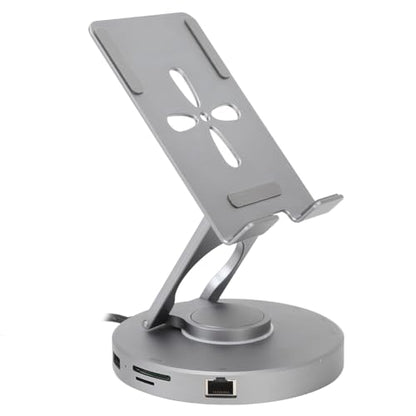 Sorandy USB C Hub Tablet Stand, 360° Rotating USB 3.0 C Hub, Swivels Stand with High Speed Transfer, Ideal for Laptops, Tablets & Gaming