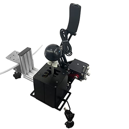 PC USB Simulator Shifter 64 Bit Handbrake with Clamp L Shape Lever Kit Compatible with G29 G27 G25 G920 T300RS/GT Steering Wheel Sequential H Gear Shifter Compatible with ATS ETS Dust WRC Sim Racing Games 6+R Black