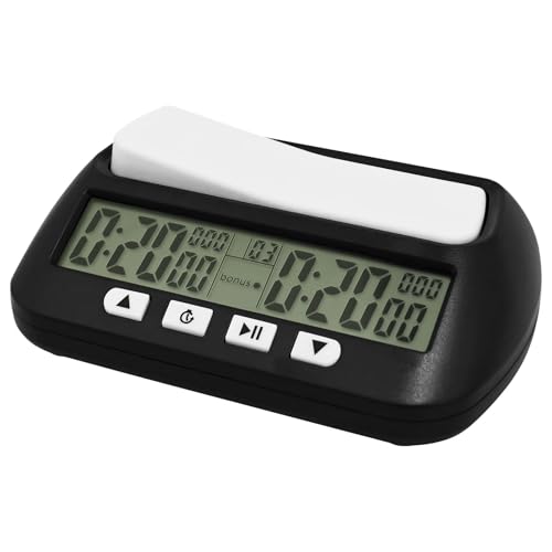 Professional Digital Chess Clock Timer, Portable Board Game Timer with Alarm & Fischer Delay, 4 Mode Count Up/Down Display for Chess & Go – Battery Powered, Not Included AA Battery (Black) - color: Black