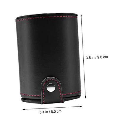 KOMBIUDA Leather Dice Cup Set Lid Double-Layer PU Leather Shaking Dice Container for and Board Games Portable Storage Cup for Game Players