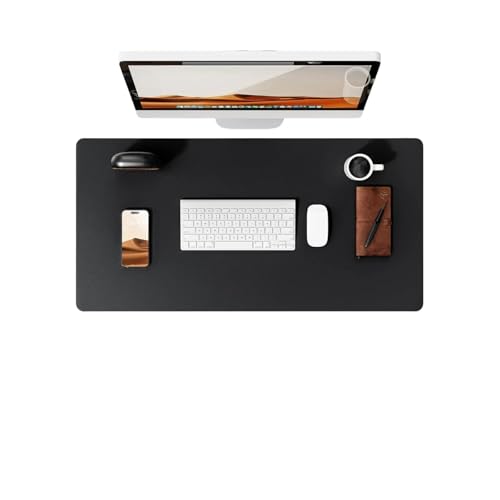 Desk Pad, Leather Non-Slip Laptop Computer Desk Keyboard Mat, Table Protector Blotter Mat, Large Mouse Pad (24" x 12")-Black - color: Black