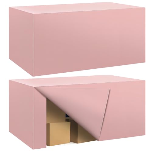 Ascoza 2 Pack Fitted Tablecloth for 6 Foot Rectangle Tables 72 x 30 Inch Dusty Pink Table Covers Water Resistant Polyester Table Cloth for Wedding, Parties,Display, Trade Show (Dusty Pink) - color: Dusty Pink, size: 6FT