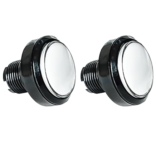 Push Button Micro Switch 46mm Round DC 12V LED Illuminated for Arcade Video Games 2Pcs White