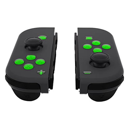 eXtremeRate Replacement Two-Tone Jelly Buttons for JoyCon, Green & Clear with Symbols Custom Controller ABXY Direction Home Capture + - Keys, DIY Action Face Buttons for Nintendo Switch & Switch OLED - color: Green & Clear