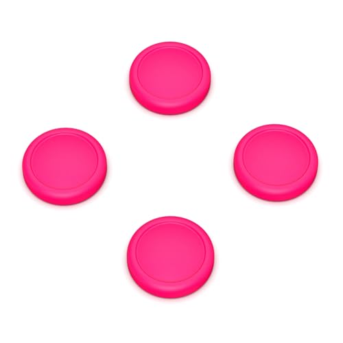 eXtremeRate PlayVital Switch Joystick Caps, Switch Lite Thumbstick Caps, Silicone Analog Cover for OLED Joycon Thumb Grips - Bright Pink - color: Bright Pink