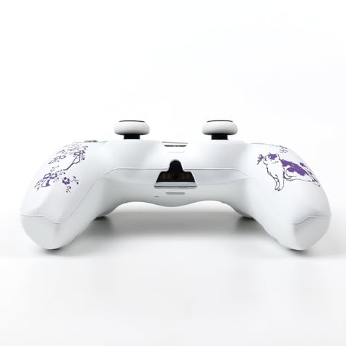 Cat Among Blossoming Branches Controller Skin Cover Compatible with PS5/Playstation 5 Controller, RALAN Protector Case Customised Thumb Grip - color: Cat White Purple