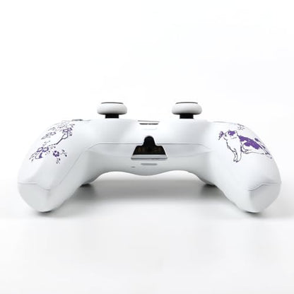 Cat Among Blossoming Branches Controller Skin Cover Compatible with PS5/Playstation 5 Controller, RALAN Protector Case Customised Thumb Grip - color: Cat White Purple