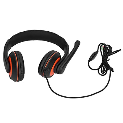 Gaming Headset Noise Cancelling Over Ear Wired Gaming Headphones with Mic for PC and One, Comfortable PU Leather, Adjustable Volume