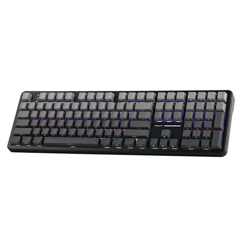 EPOMAKER Aula F108 Wireless Gaming Keyboard, Full Size Mechanical Keyboard with 4000mAh Battery, 108 Hot-Swappable and Programmable Keys, RGB Backlight, for Mac/PC/Android (Black Gradient) - color: Black Gradient