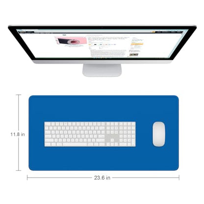 Dapesuom Large Mouse Pad, Extended Gaming Mouse Mat with Stitched Edges, Full Size Desk Mats with Non-Slip Base, Computer Big Desktop Keyboard Pad for Laptop, Office, 23.6 x 11.8 in, Dark Blue - color: Dark Blue, size: 23.6L x 11.8W inches