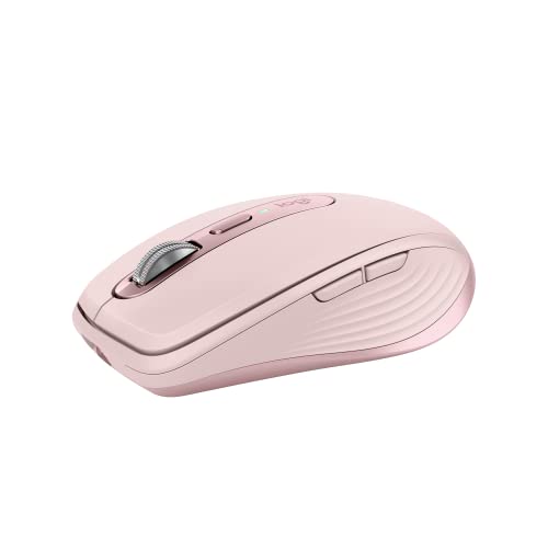 Logitech MX Anywhere 3S Compact Wireless Mouse, Fast Scrolling, 8K DPI Any-Surface Tracking, Quiet Clicks, Programmable Buttons, USB C, Bluetooth, Windows PC, Linux, Chrome, Mac - Rose | 8, 000 Dpi Darkfield, Quiet Clicks, Magspeed Scroll, USB-C Quick Cha