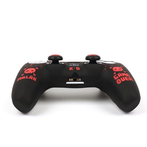 Pixelated Skull Controller Skin Cover Compatible with PS5/Playstation 5 Controller, RALAN Protector Case Customised Thumb Grip - color: Pixelated Skull Black Red