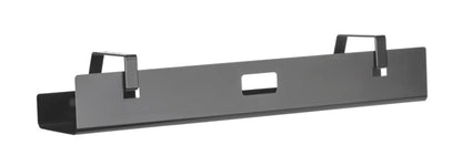 POUT Universal Wide Under Desk Cable Management Tray Organizer - 23.6 x 5.3 inch – for Wire/Cable Management - Hanging Easily Removable Rack with Cable Management Holes – Sturdy Stylish Black Steel - color: Black