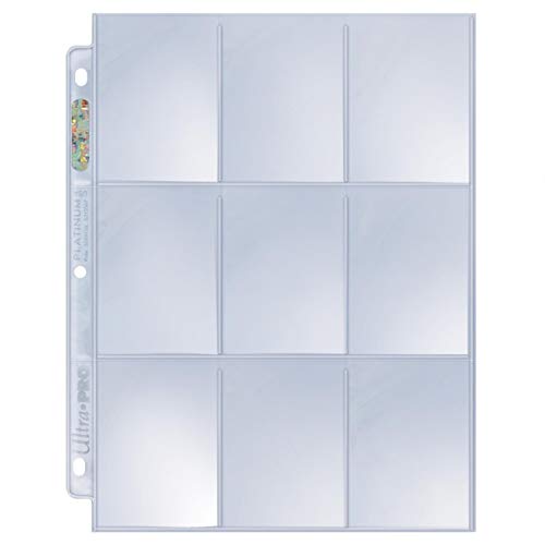 Ultra Pro Trading Card Sleeves – 9 Pocket Card Sleeves for Binder – Platinum Series Pages for Cards & Memorabilia – Archival Safe, UV Protection & 3-Ring Binder Compatible – 100 Pages, Made in USA