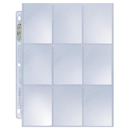 Ultra Pro Trading Card Sleeves – 9 Pocket Card Sleeves for Binder – Platinum Series Pages for Cards & Memorabilia – Archival Safe, UV Protection & 3-Ring Binder Compatible – 100 Pages, Made in USA