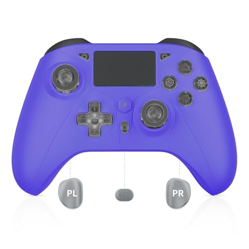 Dinosoo Wireless Controller for PS4 Controller for PS5 Controller, Colorful RGB lights Controller for PlayStation 4/PS4 Slim/PS4 Pro with Turbo Programmable Back Button Multi-Touch Pad 6-Axis Motion Sensor 800mAh Battery - color: Purple
