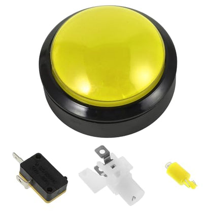 LIFKOME Game Machine Push Button Switch with LED Light Convex Yellow Reset Button Replacement for Arcade and Vending Machines Industrial Accessory