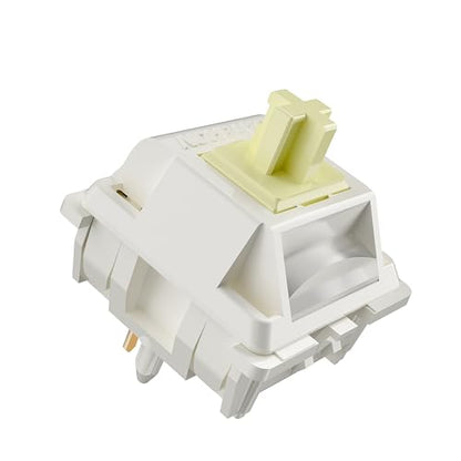 Gateron Creamy Silent Linear Mechanical Keyboard Switches,36 Pack | 5-Pin,45gf,Pre-lubed,Silent Linear Switches,Full POM with Light Guide pole,SMD LED,for MX Gaming Keyboards Switches - color: Cream Silent, size: 36Pcs