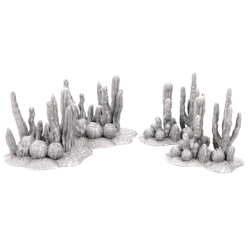 Tabletop Terrain Cactus Scatter Set, 16 Pieces, 28mm Scale, 1-2 Inches Tall