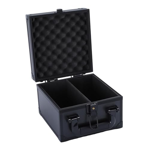 Yiju Card Storage Box Aluminum Alloy Card Storage Case with Trading Card Collection Box Organizer for Reinforced Corners, 2 Compartments - size: 2 Compartments