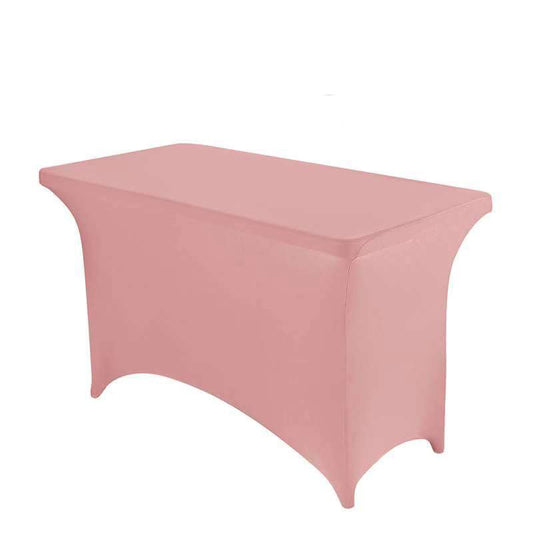 Peomeise 4FT Spandex Table Cover Rectangular Stretch Spandex Tablecloth (Dusty Rose,4FT) - color: Dusty Pink, size: 48" x 30" (Rectangle)