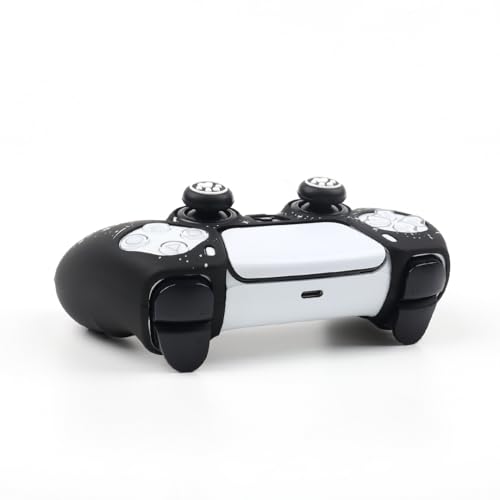 Moonlit Cats with a Loving Heart Controller Skin Compatible with PS5/Playstation 5 Controller, RALAN Protector Case Cover Customised Thumb Grip - color: MCats Black White
