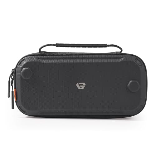 GesTac Large Capacity Carrying Case for Switch 2 (2025), Tactical Travel Storage Bag for Console, 12 Game Cards & Accessories, Hard Shell Protective Pouch with Customizable Divider – Black