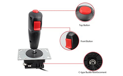 Flight Joystick 8 Way Adjustable Joystick PC Fighting Stick Parts for Video Game Simulator Flight Machines [video game]