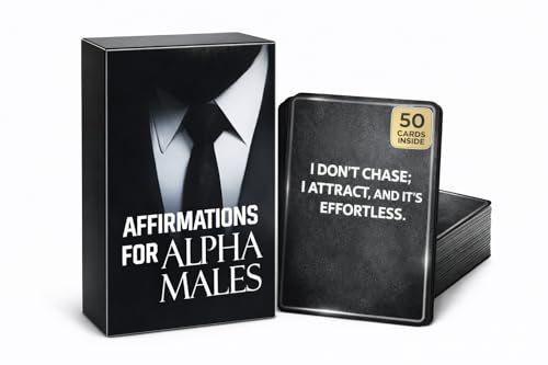 Daily Positive Affirmations for Men 50 Power Cards Mantras for Confidence, Discipline & Dominance Manifest Your Inner Leader, Attract Success Motivational & Inspirational, Birthday Gift for Him - style: Alphamale Affirmation