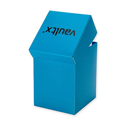 Vault X Large Standard Deck Box with 150 Black Sleeves, fits 100+ Sleeved Trading Cards (Blue) - color: Blue