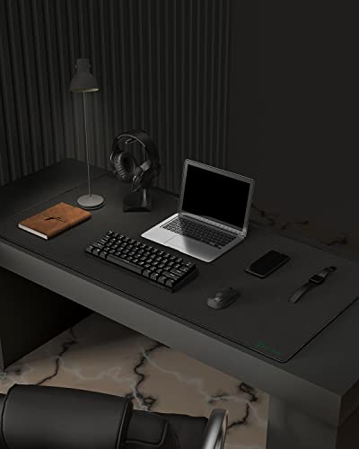 Black Shark Gaming Mouse Pad Desk Mat 47.2” x 23.6”, Oversized Large Mouse Pad, Non-Slip Mousepad, Super-Thick with Special-Textured Surface, Anti-Fray Stitched Edges, Desk Pad Manta P4 - size: Black(47.2" x 23.6")