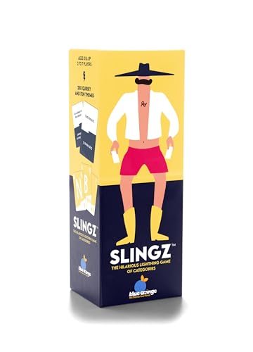 Slingz by Blue Orange Games, Fast and Hilarious Word Card Party Game of Categories for Ages 10 & Up, 2 to 7 Players - style: 10 and up - Family