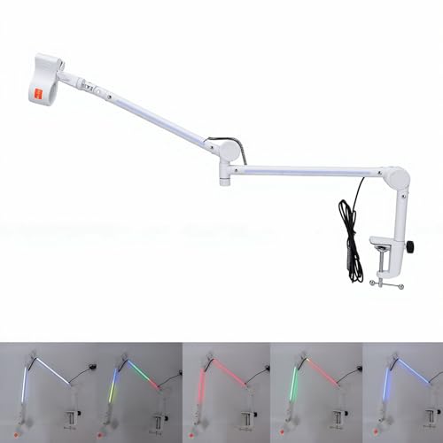 Asixxsix Microphone Boom Arm, Metal Adjustable Rotatable RGB Mic Stand with 3/8 to 5/8 inch Screw Adapter Desk Mount Clamp 2.2lbs Capaicty Heavy Duty for Gaming Streaming Podcast